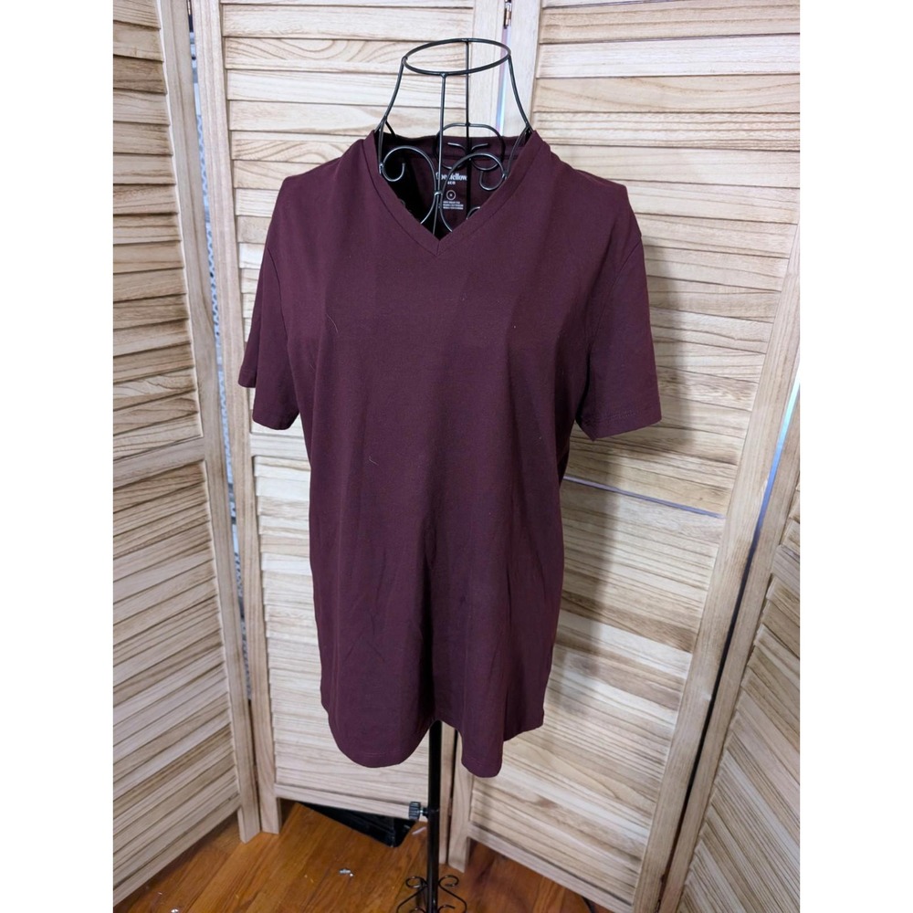 Goodfellow & Co Shirt Top Women Medium Red Wine V-Neck Casual Ladies
